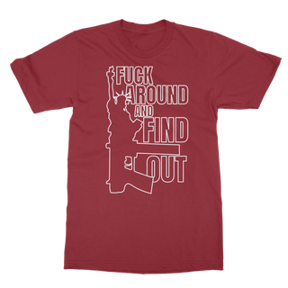 Buy cardinal-red Fuck Around and Find Out Classic Adult T-Shirt