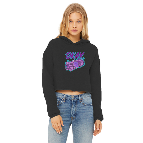 Okay Bundle-o-sticks Ladies Cropped Raw Edge Hoodie