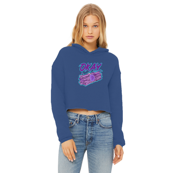 Okay Bundle-o-sticks Ladies Cropped Raw Edge Hoodie
