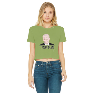 Buy kiwi C’mon Man Biden Classic Women's Cropped Raw Edge T-Shirt