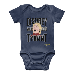 Buy navy Disobey Your Global Tyrant Hillary Classic Baby Onesie Bodysuit