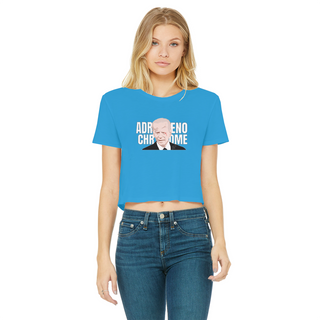 Buy sapphire ADRENOCHROME Classic Women's Cropped Raw Edge T-Shirt
