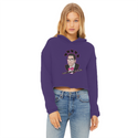 Anatomy of the Smith Ladies Cropped Raw Edge Hoodie