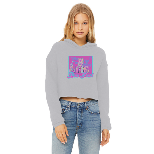 High on Liberty RP Ladies Cropped Raw Edge Hoodie