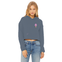 Obey. Submit. Comply. Ice cream Ladies Cropped Raw Edge Hoodie