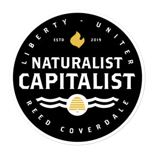 Naturalist Capitalist Dark Logo Bubble-free stickers