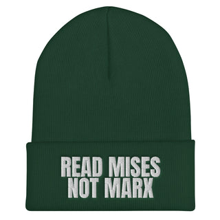Buy spruce Read Mises, Not Marx Cuffed Beanie