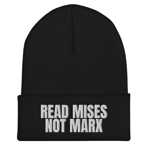 Read Mises, Not Marx Cuffed Beanie